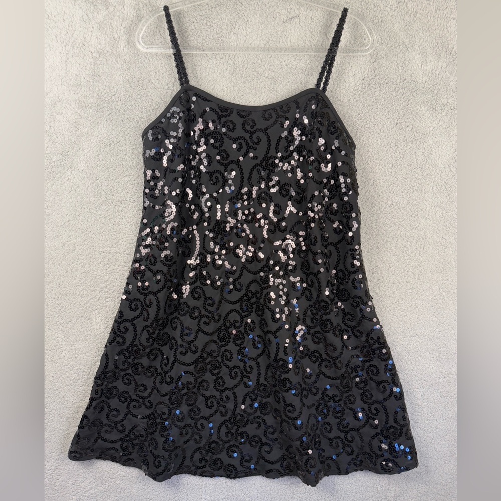 Liz Claiborne sequined little black dress size 12 cocktail dress prom - Picture 1 of 10